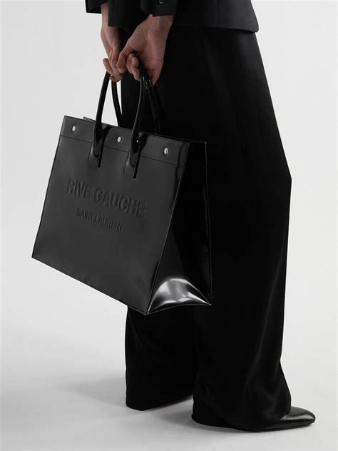 st laurent rive gauche leather tote